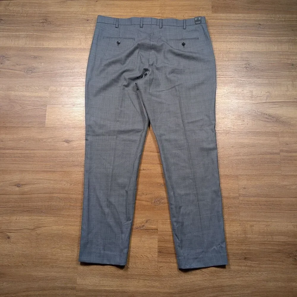J. Crew Bowery Dress Pants Men's 38x32 Gray Slim Fit Wool Blend Business NWT
